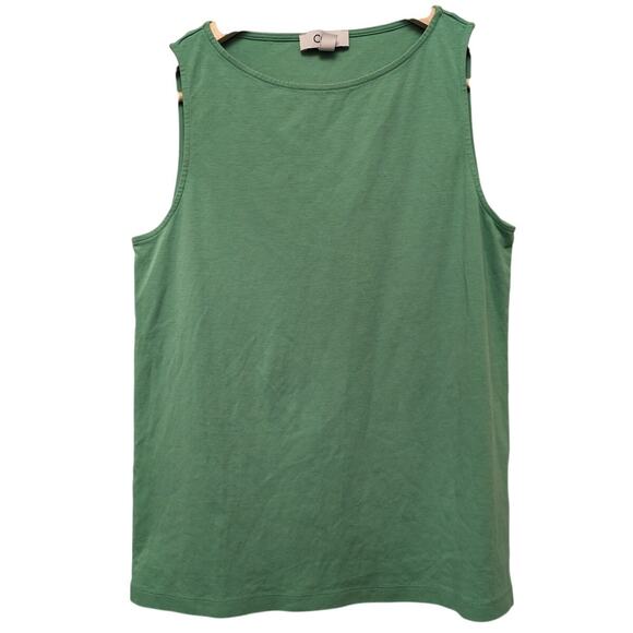 COS Tops - COS Sleeveless Organic Cotton Boatneck Tank Top Green Womens Medium Minimalist
